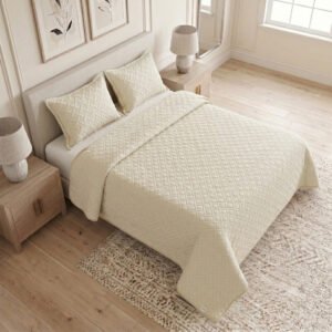 Tendido para cama gemma doble faz- beige/beige