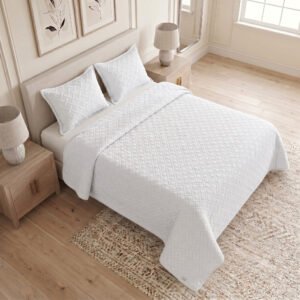 Tendido para cama gemma doble faz- blanco/blanco