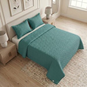 Tendido para cama gemma doble faz-Verde-Amarillo