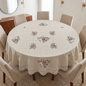 Mantel lino cintas-redondo