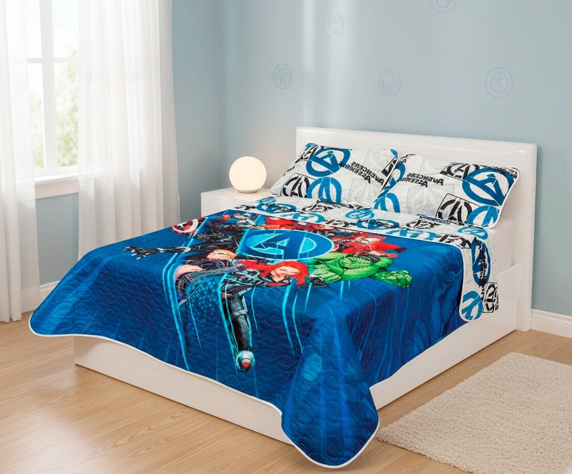REF.4283 TENDIDO DE CAMA DISNEY INFANTIL AZUL-AVENGERS